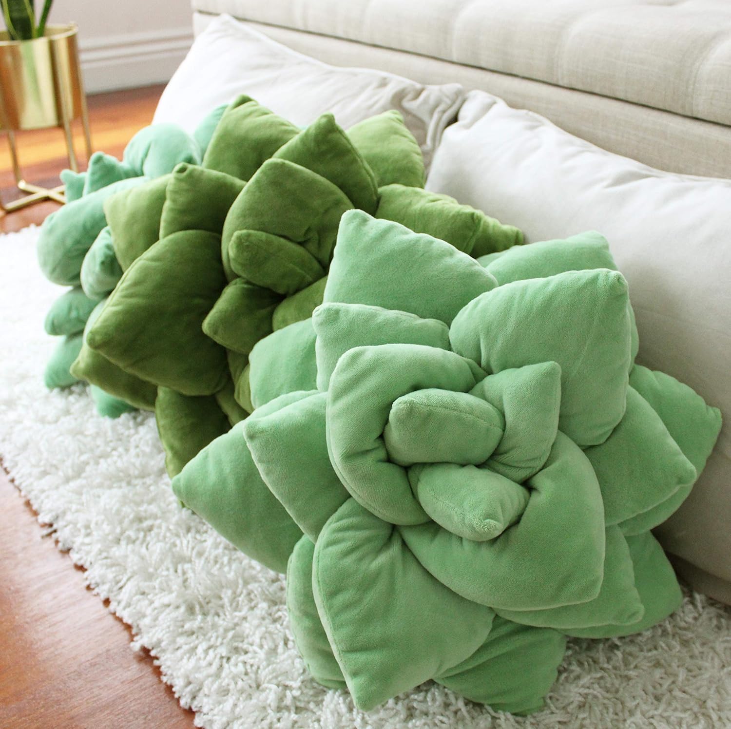 Succulent Cactus Décor Pillow for Green or Garden Lovers Green Nursery Living Room Accent 3D Shape to Create Your Life Size Lush Home Terrarium - Olive Green : Everything Else
