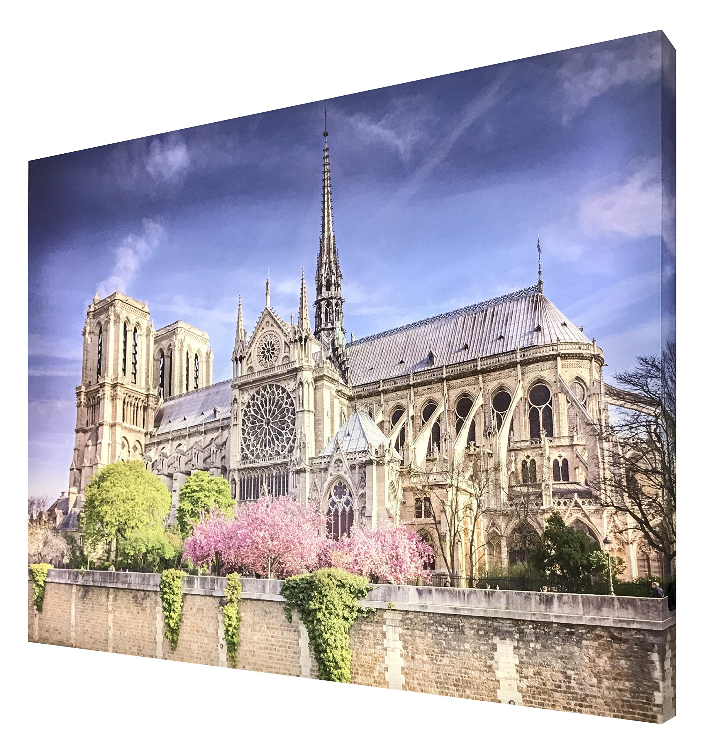 Tableau rétro-éclairé Notre Dame au Printemps souvenir de Paris