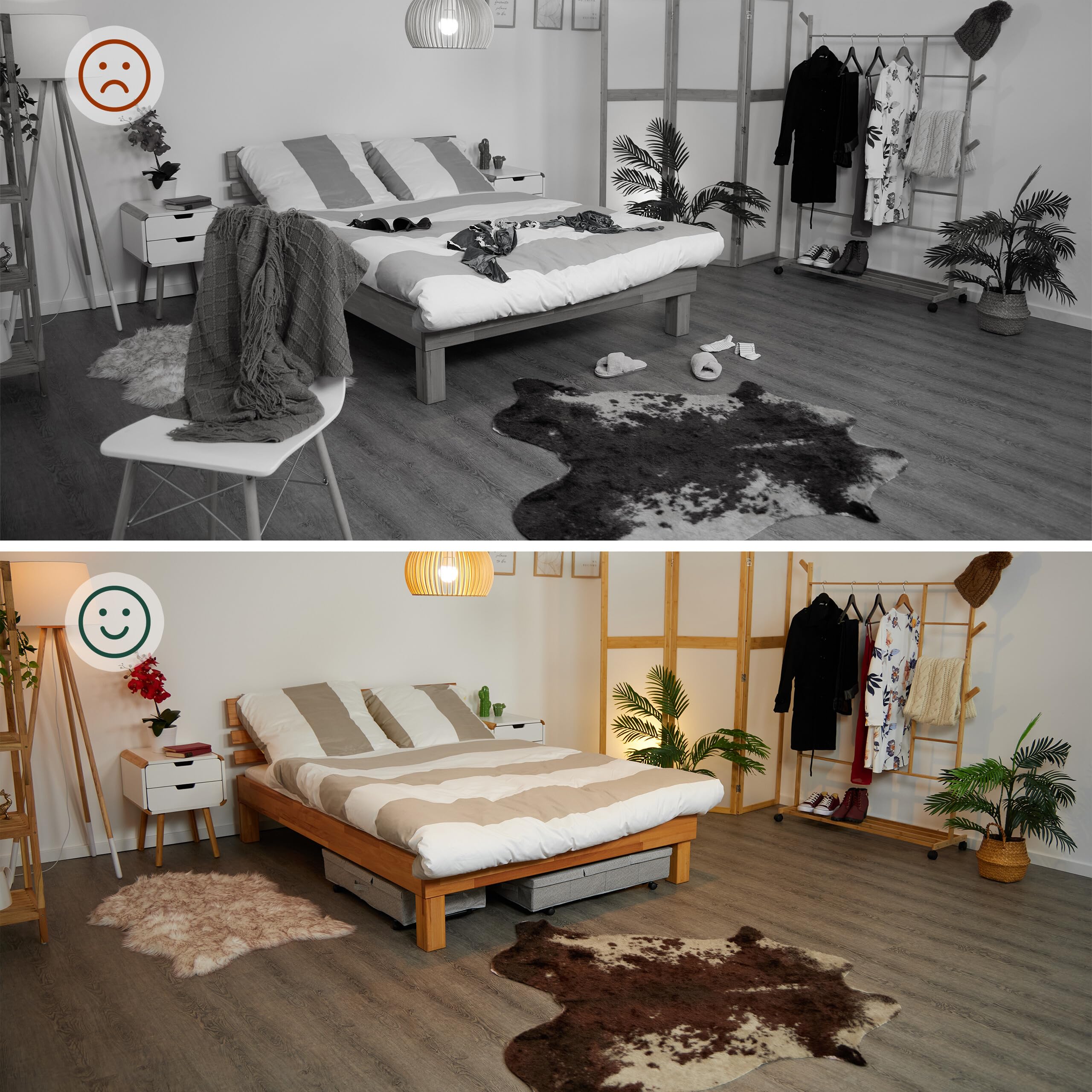 Relaxdays Cajas de Almacenaje Bajo la Cama, Pack de 2, 50 litros, con Ruedas, 20 x 80 x 40 cm, Plegables, con Tapa, Gris