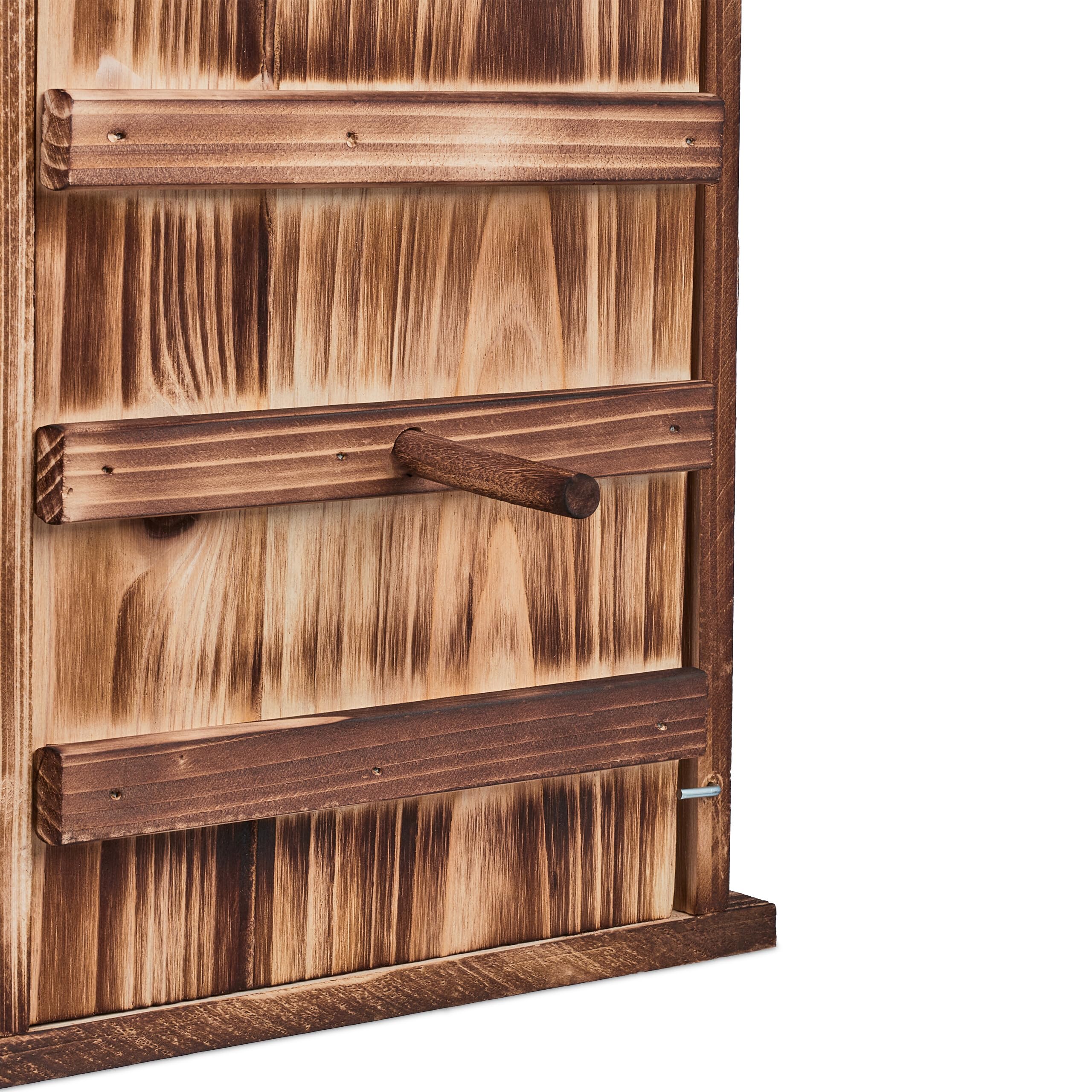 Relaxdays Casetta per Uccelli, Nido in Legno Fiammato, Casa Appesa per Uccellini Giardino, 38,5 x 25 x 28 cm, Naturale