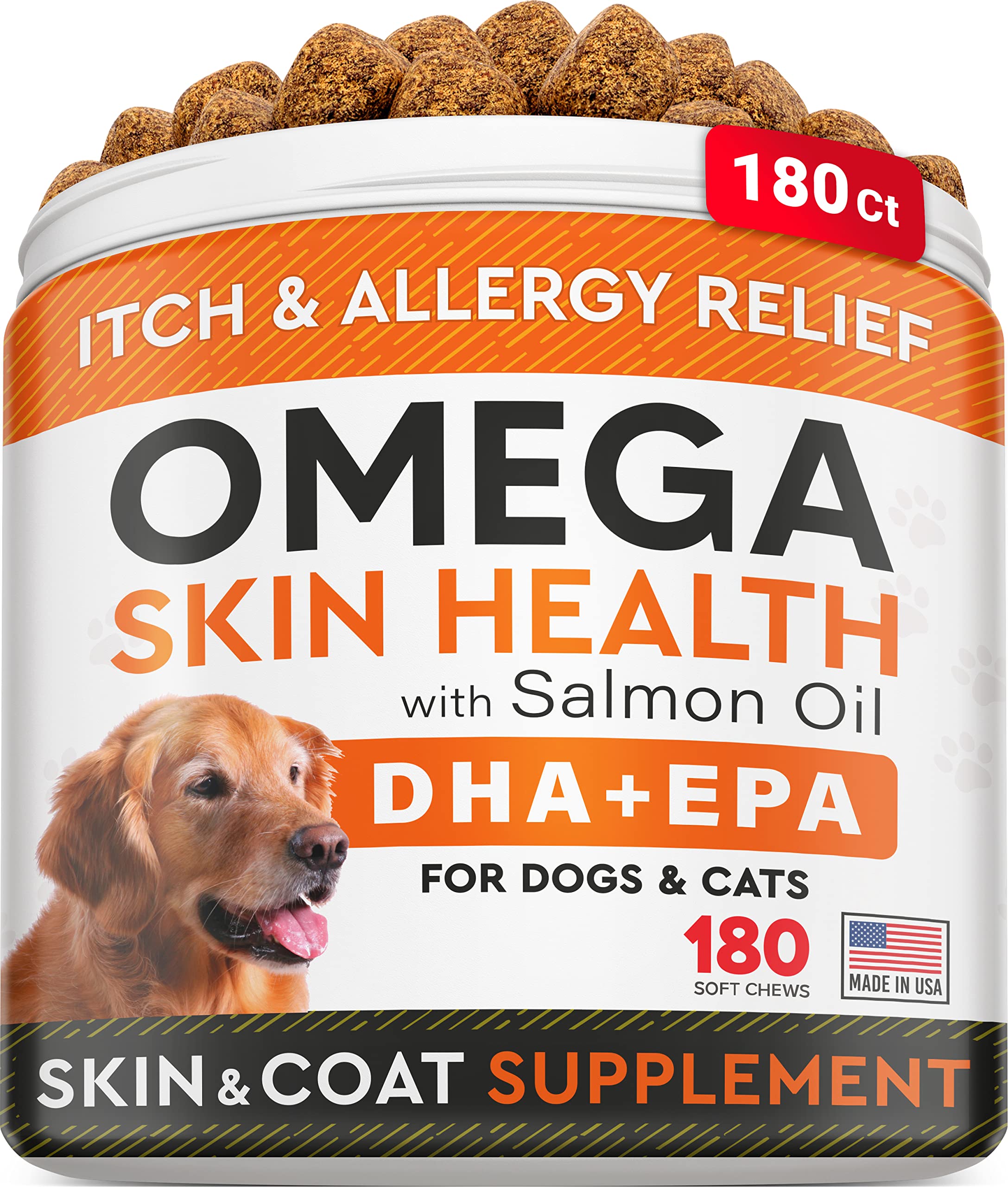 Buy StrellaLab Omega 3 for Dogs (180Ct) Fish Oil Treats y & Itch