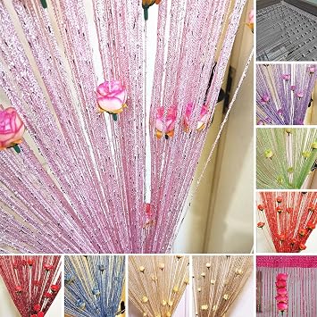 Door Panel Drape Privacy Screen Room Divider Frame Tassel Room Decor