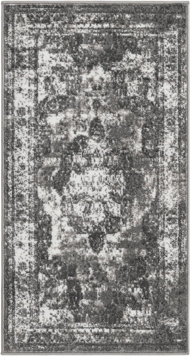 Unique Loom Sofia Collection Area Rug - Salle Garnier (2' x 3' 11" Runner, Gray/ Ivory)