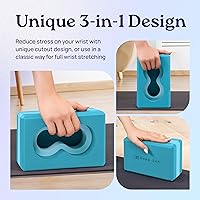 Vista 8 de Deep-Zen® Yoga Blocks Wrist Support; Yoga Blocks 2 Pack with Knee Pads and Strap to Put Less Weight on Wrists; Durable, Versatile Yoga Brick