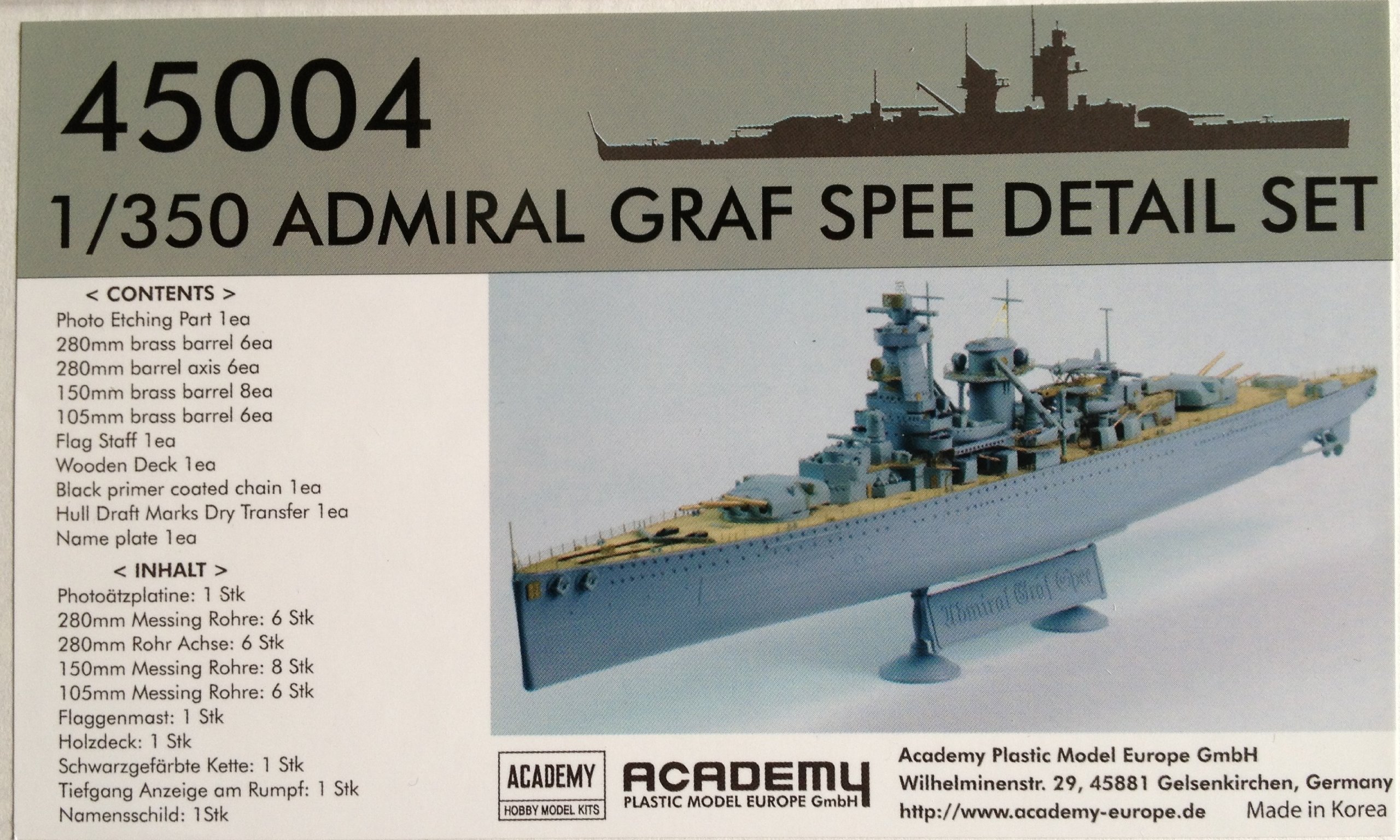 1:350 ADIMIRAL GRAF SPEE Detail Set ACADEMY 45004
