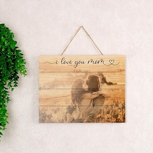 Miniatura 4 de Foto impresa personalizada en madera de tu imagen, arte de pared rústico personalizado para parejas, impresión de imagen grabada en madera, regalo
