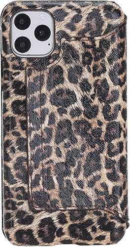 Miniatura 7 de Venito Venice - Funda delgada compatible con iPhone 11 Pro Max con soporte, cartera, cierre automático y función de bloqueo RFID (patrón de leopardo)