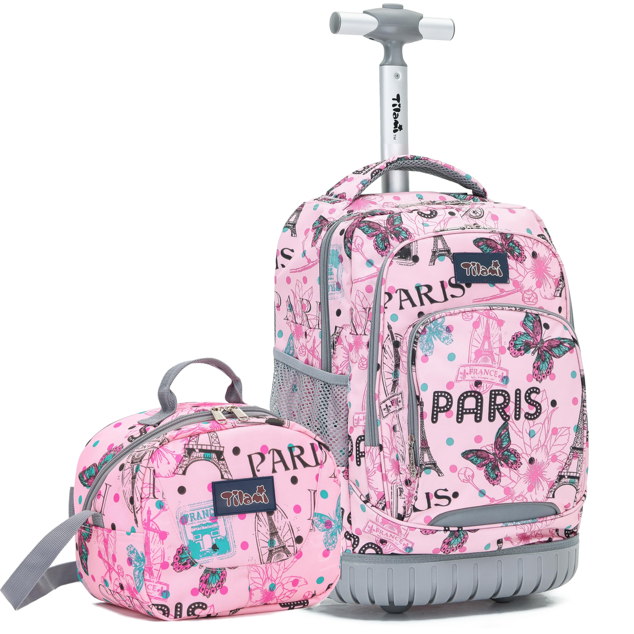 NEW TILAMI Rolling Backpack for Kids 18 Inch Wheeled Laptop Backpack Kids School Travel