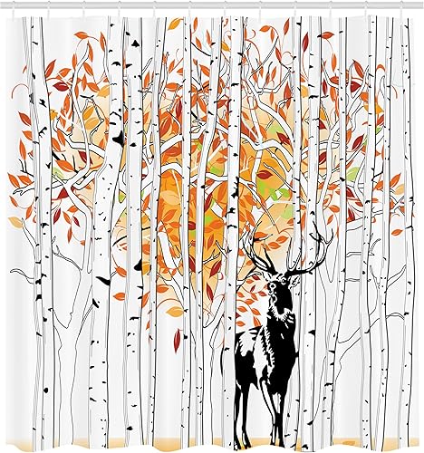 Vista 100 de Ambesonne, cortina de ducha cuatro estaciones