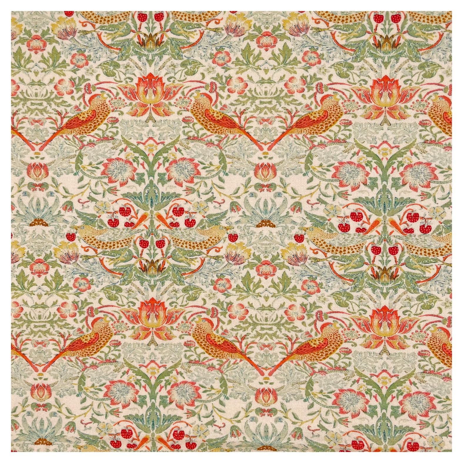 TheFabricTrade 100% Cotton Fabric Digital Printed Material William Morris Strawberry Thief Rose Classic Design - Ideal for Arts & Crafts, Sewing, Quilting - 15 Metre (1500cm x 140cm)