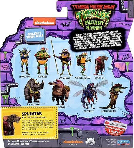 Miniatura 4 de Teenage Mutant Ninja Turtles Mutant Mayhem - Figura de acción básica de 4 pulgadas de Playmates Toys