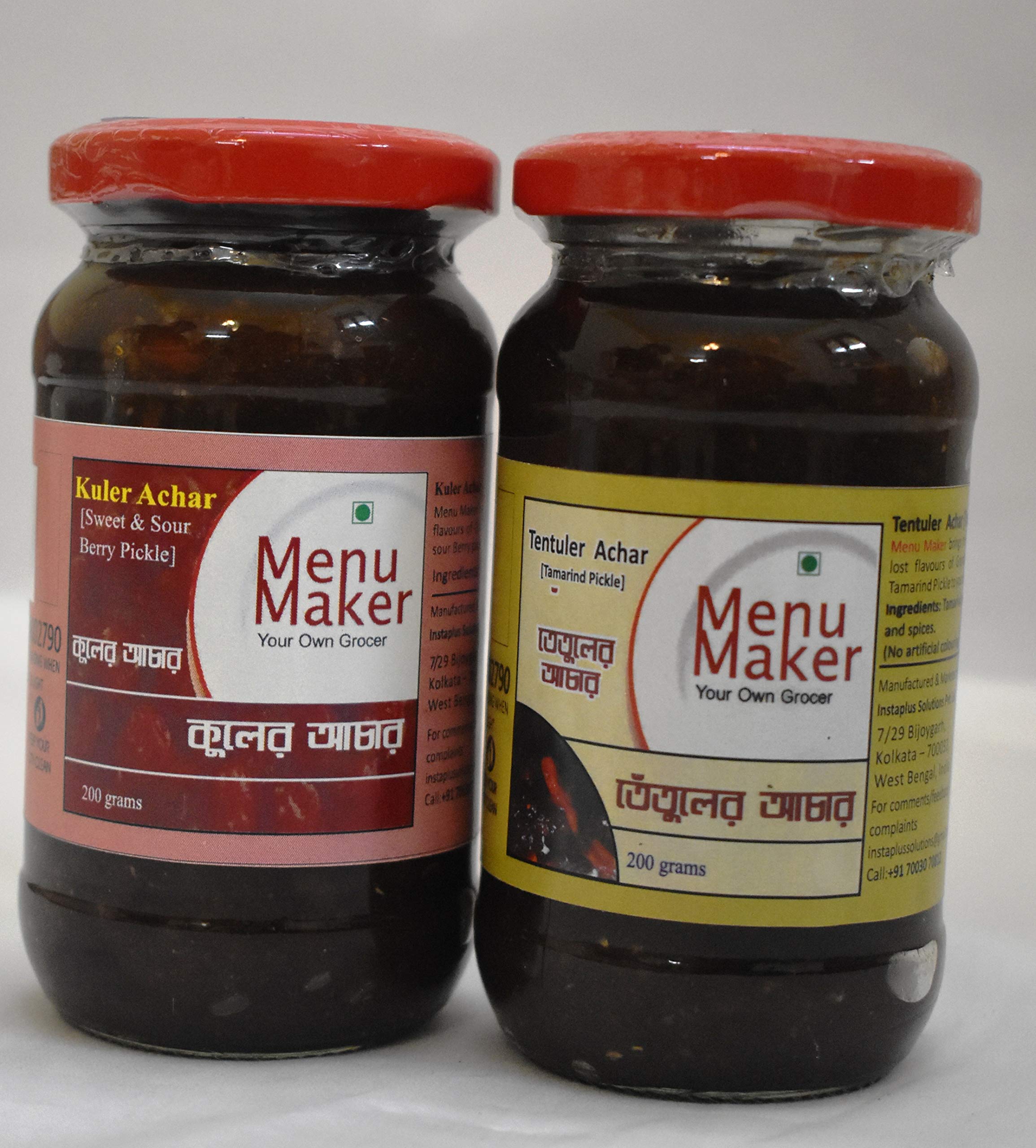 Menu Maker Select Premium Kuler Achar [Sweet & Sour Berry Pickle] and Tentuler Achar [Tamarind Pickle] combo Pack, 250g Each (B08N8G2WJK) Amazon Price History, Amazon Price Tracker