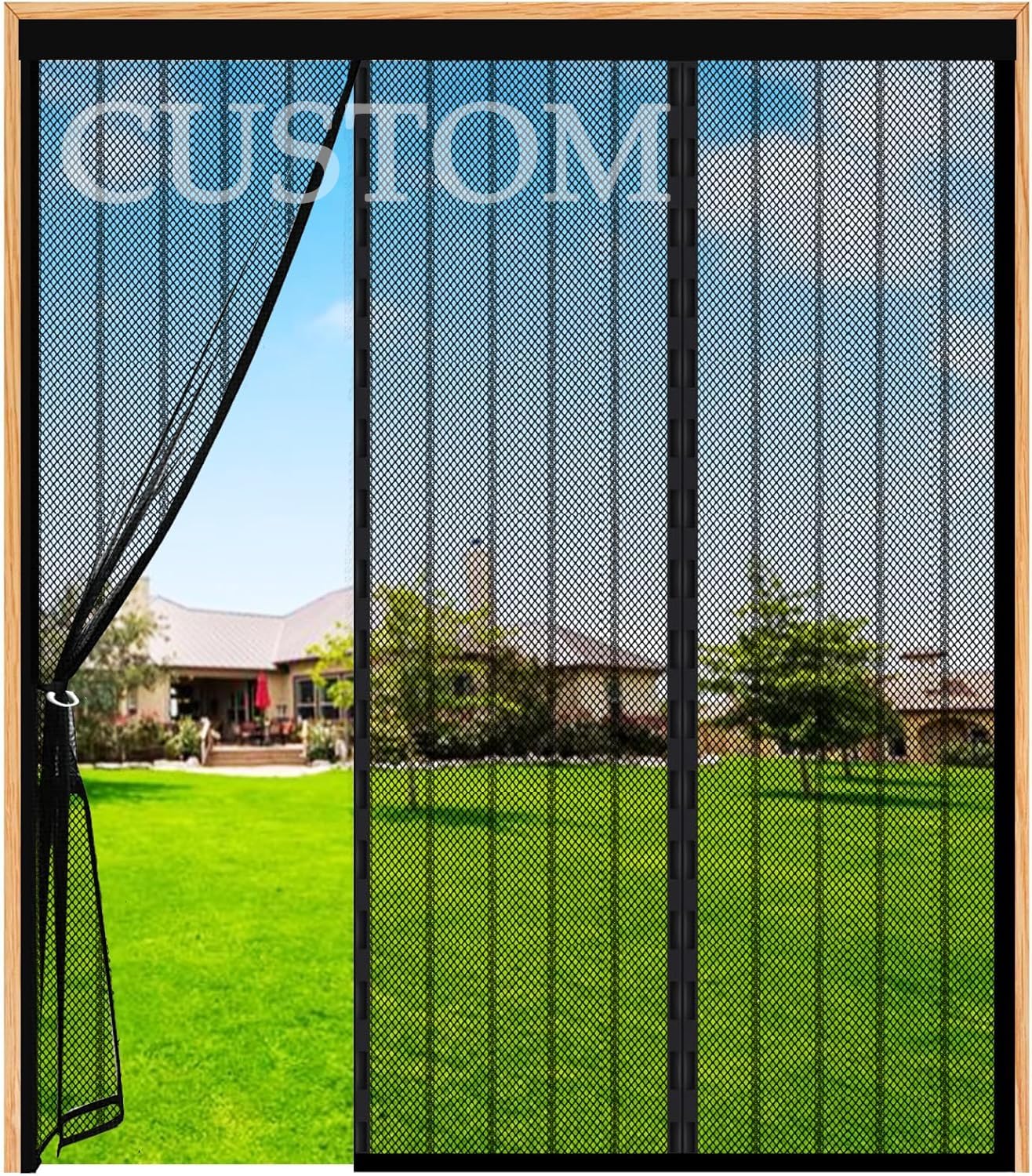 Bespoke Magnetic Screen Door โ Tailored to Your Exact Door Frame Dimensions โ DIY No-Drill Installation, Self-Sealing Mesh for Patio, Sliding & French Doors โ Keep Bugs Out Naturally