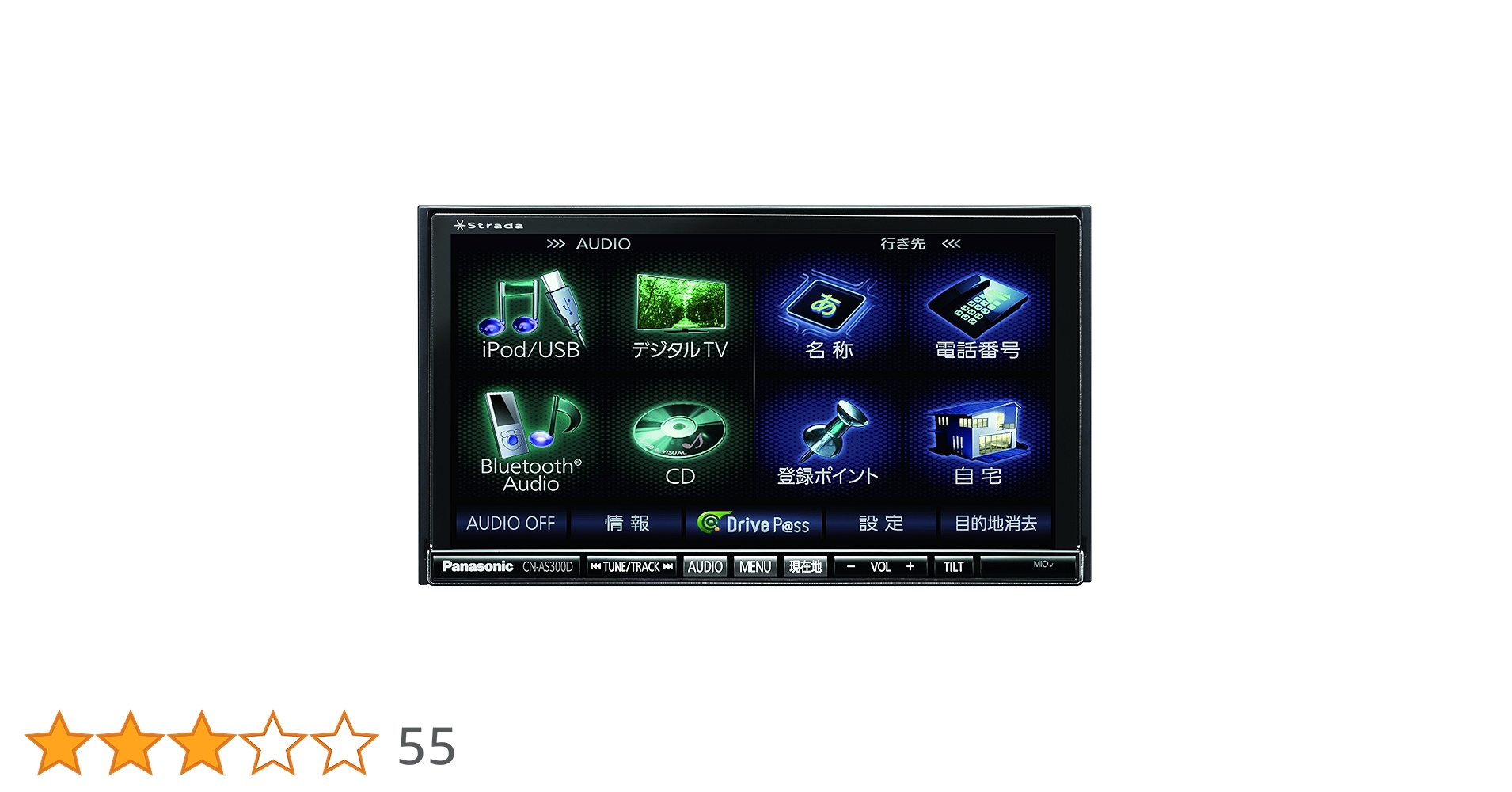 Amazon.co.jp: Panasonic CN-AS300D Strada 7-inch Bluetooth Audio