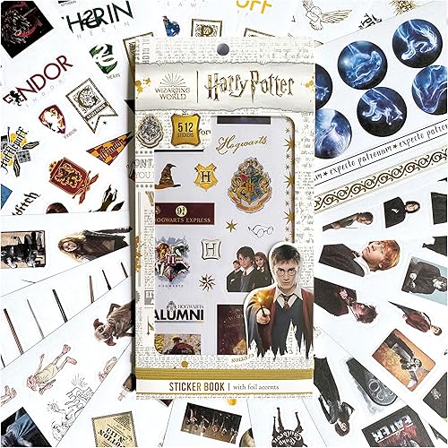 Paper House Productions Harry Potter Foil Accent 512 piezas con licencia oficial - Casas, personajes, calcomanías de planificador y mucho más