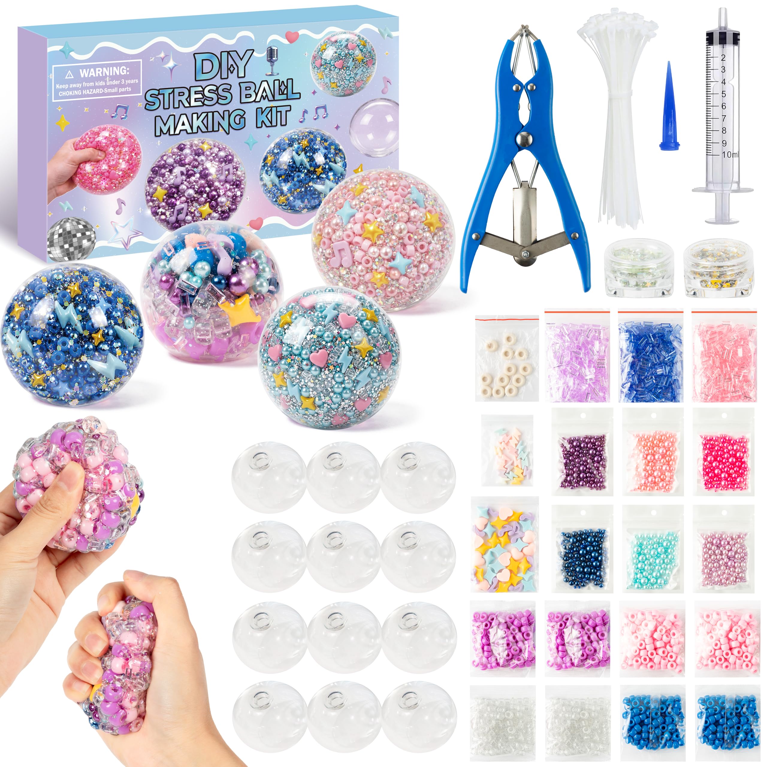 R HORSE Korea Pop Stress Ball Making Kit,12 Set Y2K Style Music DIY Squishy