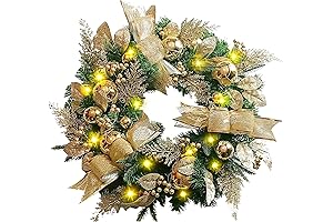 Pre-Lit Christmas Wreath for Indoor & Outdoor Festive Cheer