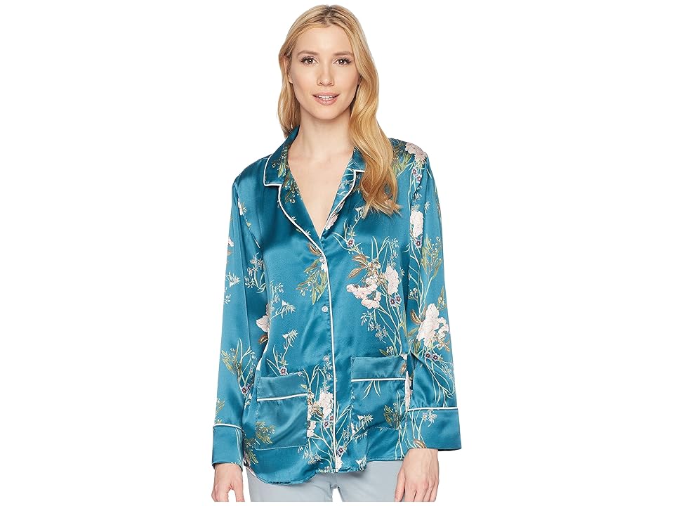 

Maison Du Soir Brigette Top (Teal Floral) Women's Clothing