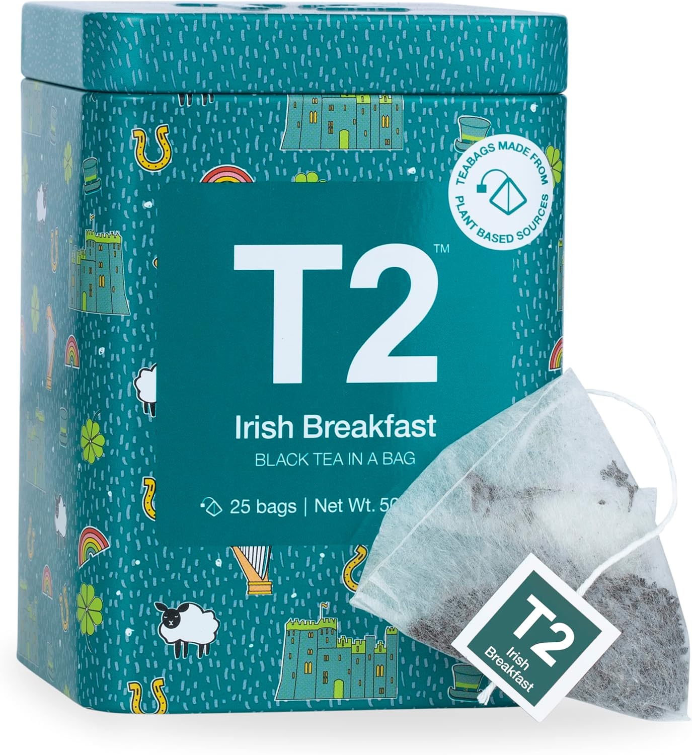 T2 Tea Irish Breakfast Black Tea Bag In T2 Tea Icon Tin 2020, 25 Count