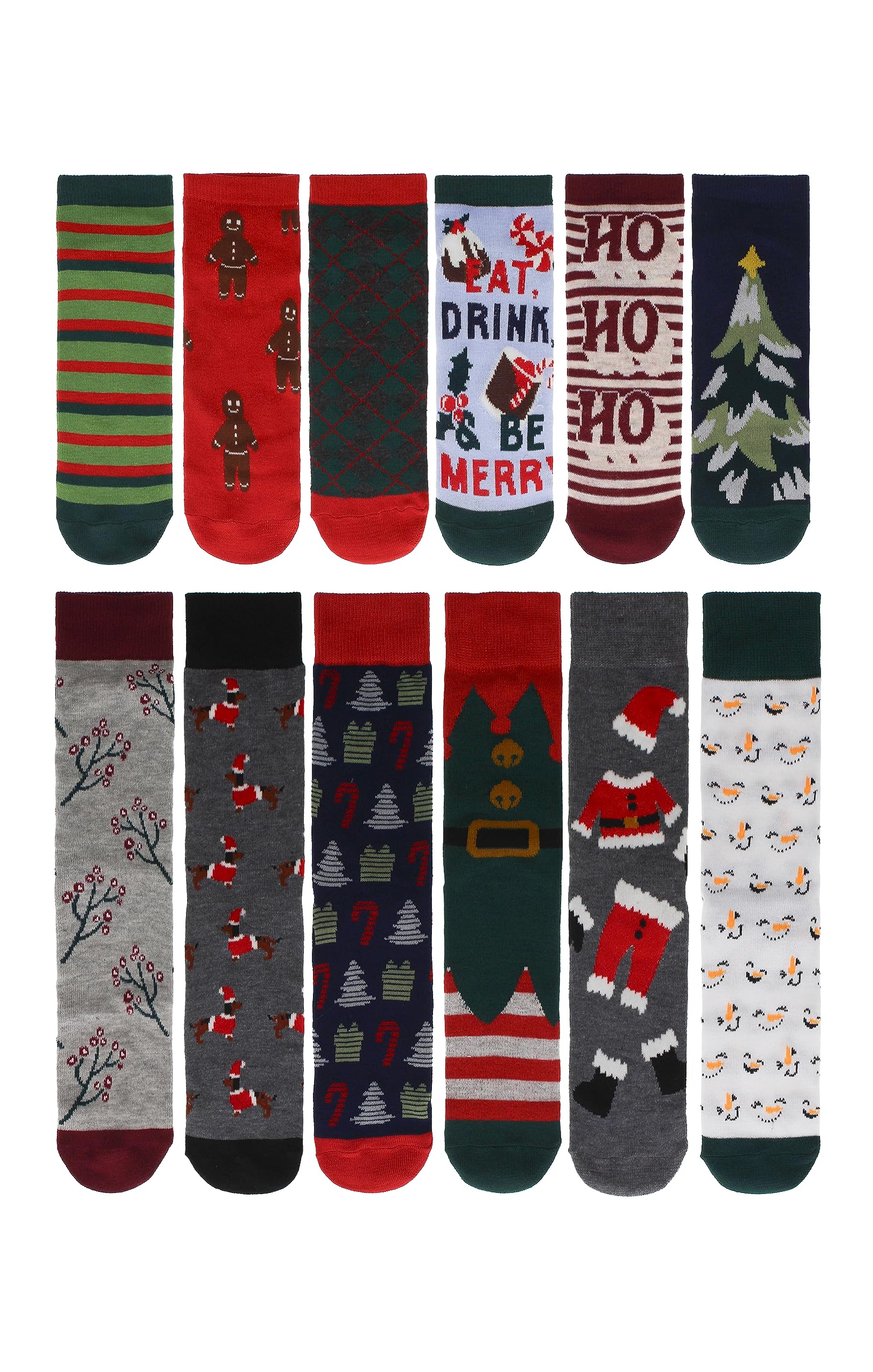 Gertex Caja de regalo con calendario de Adviento para hombre, 12 días de vacaciones, talla de calcetín de hombre 10-13, talla de zapato 7-12