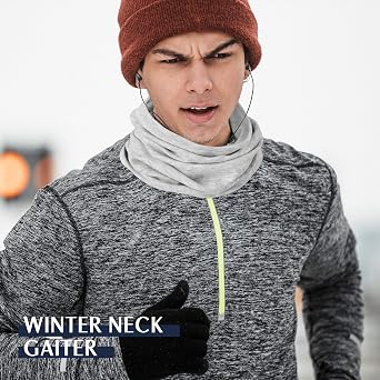 2 Packs Winter Neck Warmer (Grey+Dark Grey)