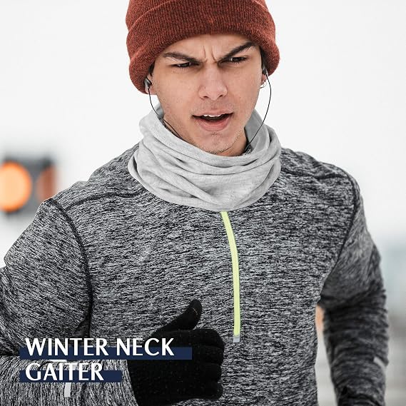 2 Packs Winter Neck Warmer (Grey+Dark Grey)