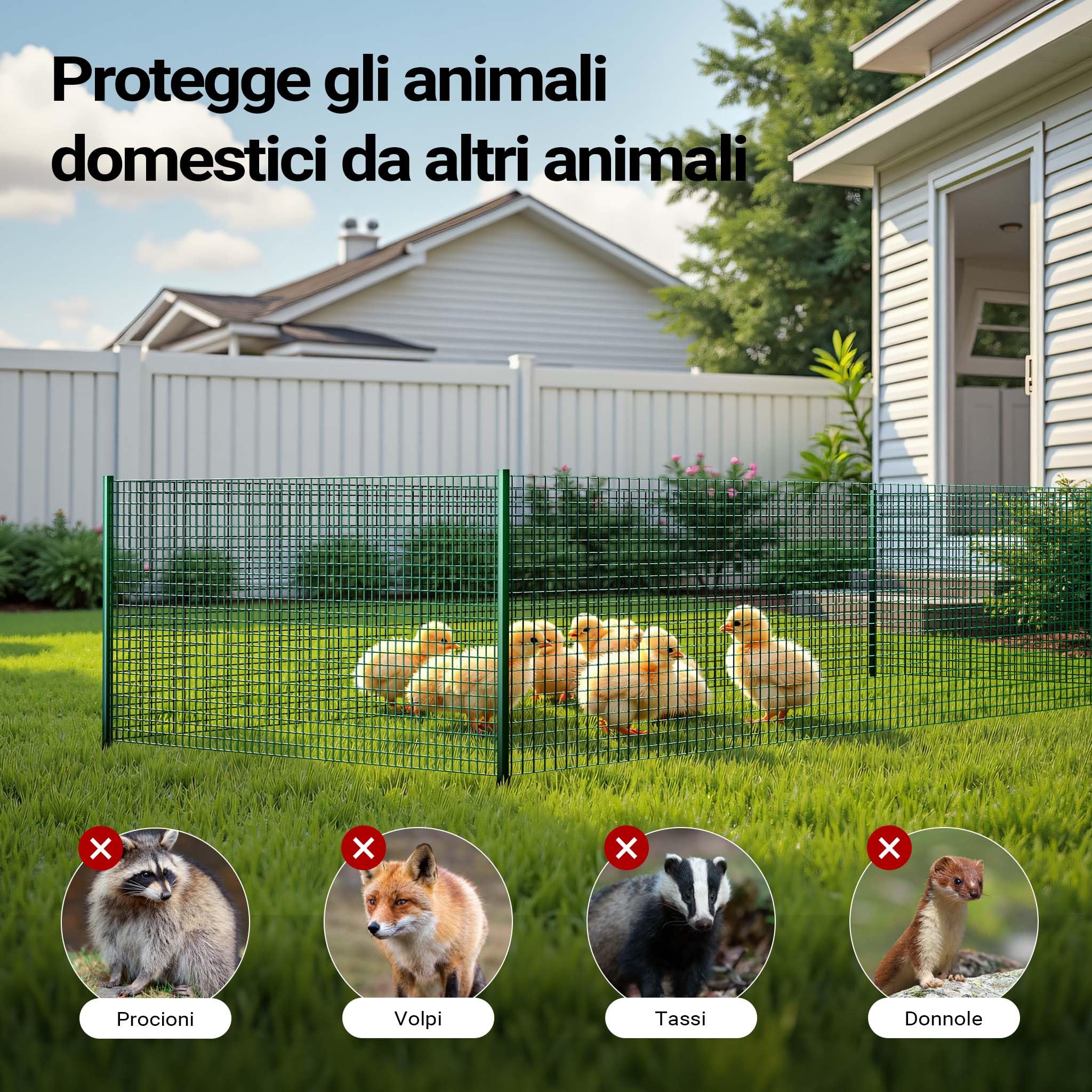 Wiltec Rete da voliera verde Maglie quadrate 12x12mm Rotolo da 25m alto 100cm In acciaio zincato