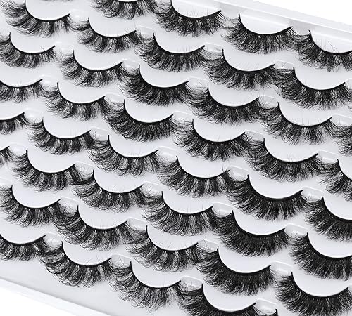 Miniatura 6 de Pestañas postizas 24 pares de pestañas de visón esponjosas de 078 pulgadas pestañas de visón sintético volumen grueso tira de rizo D pestañas de