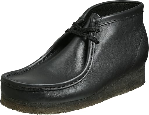 clarks wallabee boot mens black leather