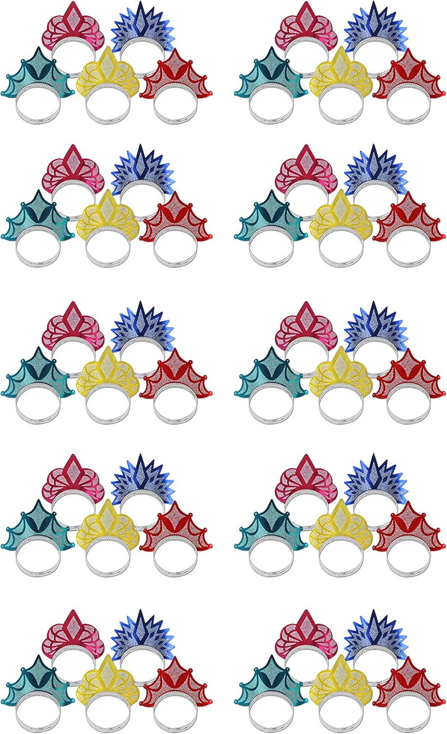 Beistle 50 Piece Princess Tiaras, Multicolor