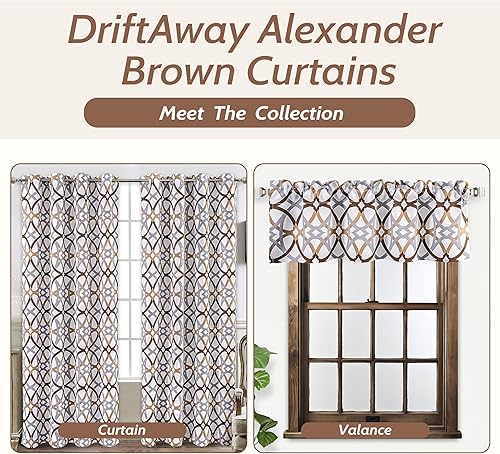 Miniatura 5 de DriftAway Alexander - Cortinas opacas 80% para sala de estar, 250 GSM, patrón a juego con aislamiento térmico, oscurecimiento de la habitación,