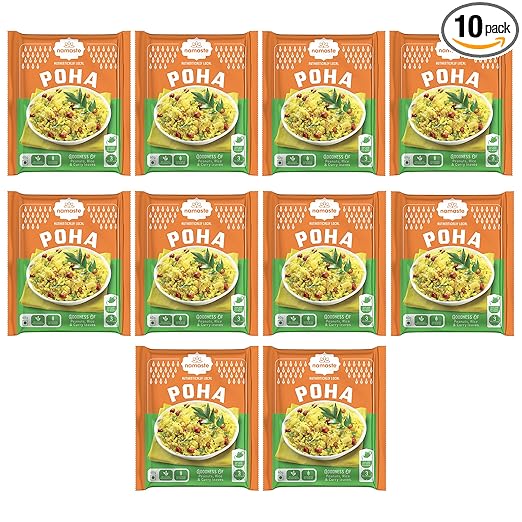 Namaste Chai - Breakfast Poha, Instant Poha in 3 Mins, 60g X 10 Pouch