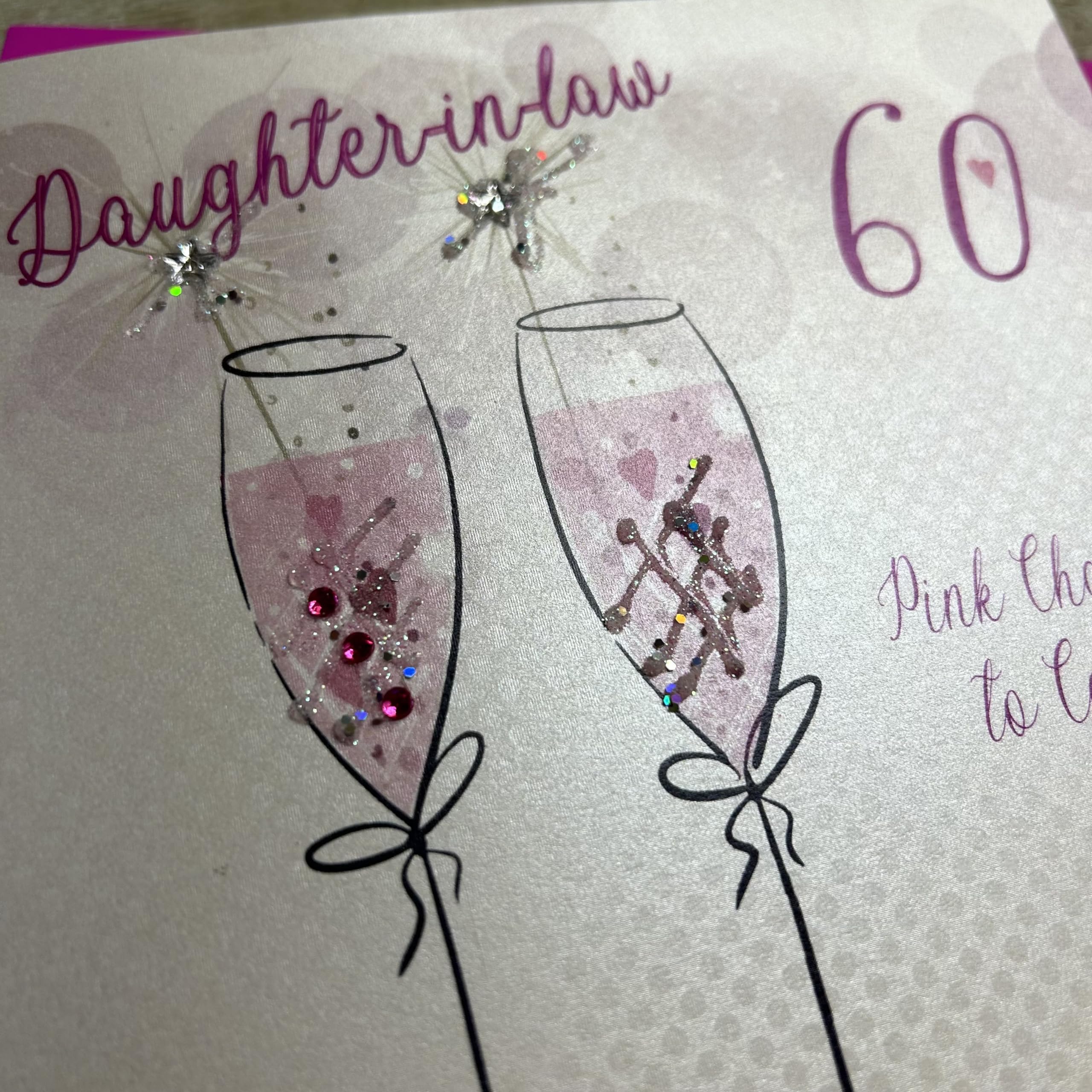 Handgefertigte Hochzeitskarte Für Sohn & Schwiegertochter – Mit Champagnergläsern & Glitzer