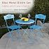 Alpine Corporation 3-Piece Bistro Set with Folding Table and 2 Chairs, Durable Steel Indoor/Outdoor Patio Furniture, Compact Seating, Blue