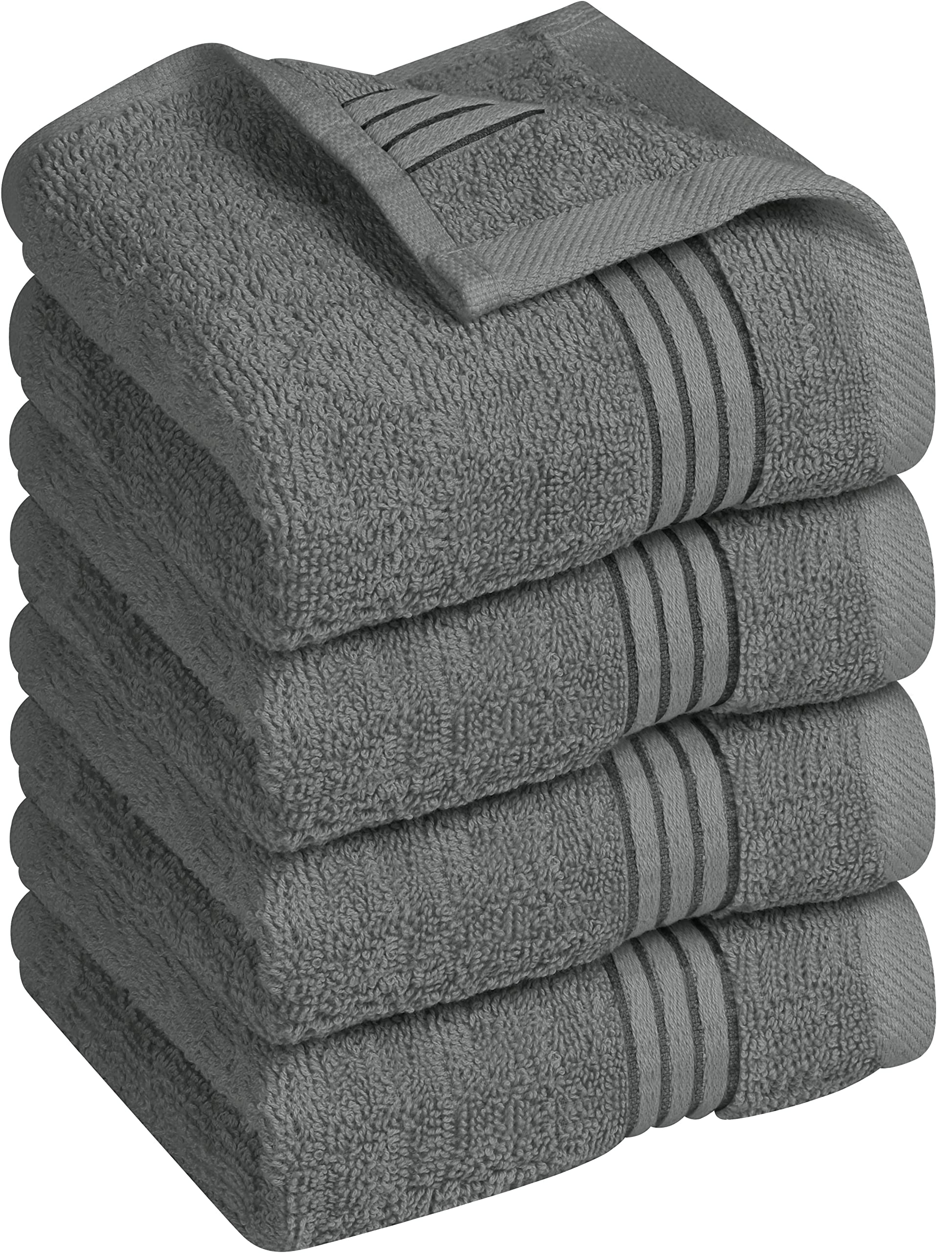 Utopia Towels - Washcloth Set - Premium 100% Ring Spun Cotton - Quick Dry, Highly Absorbent, Soft Feel Towels, Perfect for Daily Use (Pack of 4) (12 x 12, Grey)