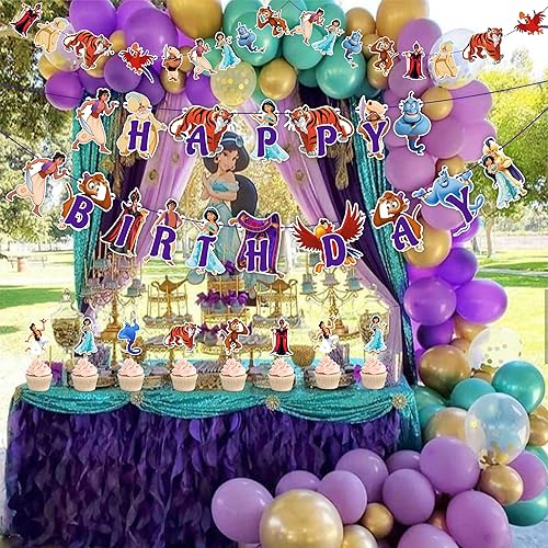 Vista 57 de Petr Pan Theme Birthday Party Supplies – Neverland Decoration Boys Girls – Includes Happy Birthday Banner, Cake Topper, Cupcake Toppers, Garland &
