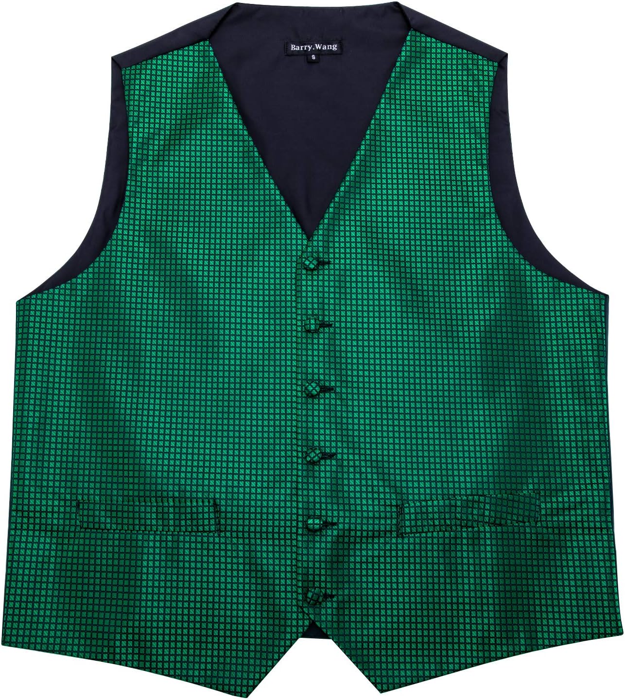 Barry.Wang Men's Suit Vest Formal/Leisure Paisley Jacquard Silk Tie Pocket Square Waistcoat Set Wedding 5PCS - Image 5