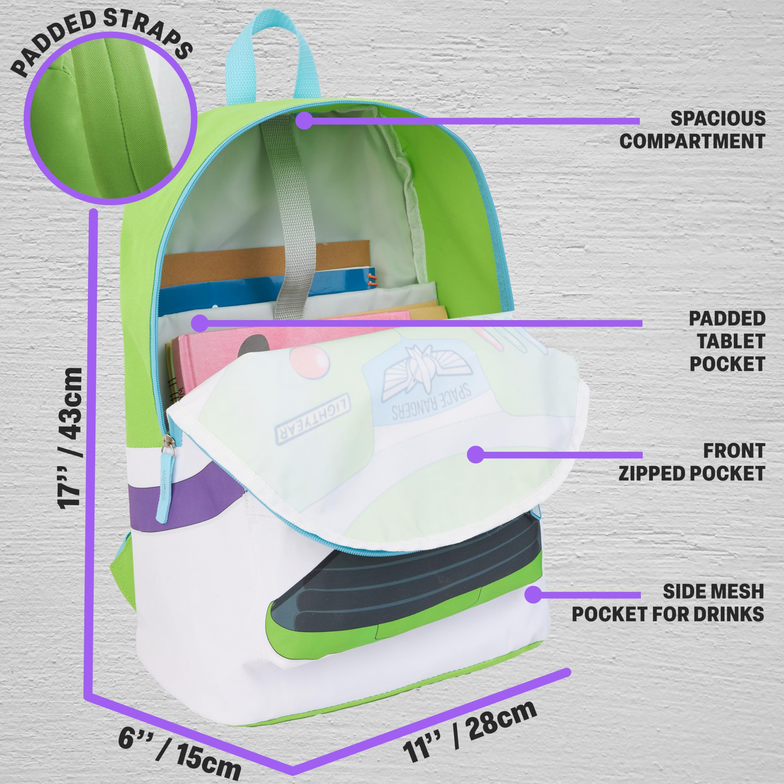 Get Trend Toy Story Buzz Lightyear Zaino Bambino con Borraccia 500ml, Set Zaino Scuola e Tempo Libero, Sport e Viaggio, Regalo Bambini (Multi Buzz)