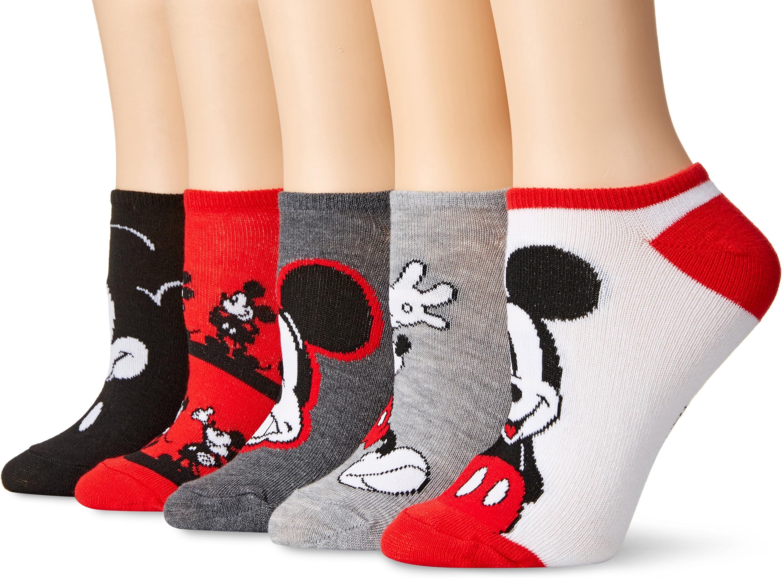 Women's Mickey Mouse 5 Pack No Show Socks