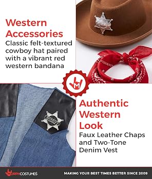 Buy Kids Cowboy Costume Childs Wild West Sheriff Outfit Western