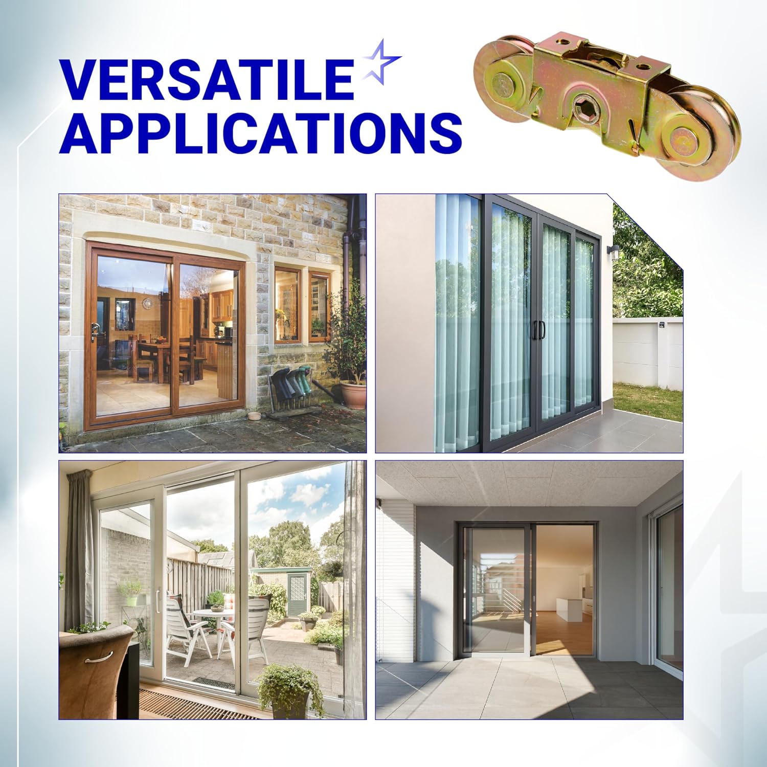 BlueStars 2 Pack Gliding Patio Door Tandem Roller Assembly - Compatible with Andersen Sliding Door Rollers - Replaces #1997061 (1982 to P) #1273704 (1964 to 1982) 1-1/4" Steel Ball Bearing