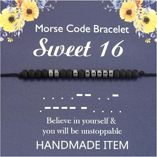 Sweet 16 Gifts for Girls Morse Code Bracelet 16th Birthday Gift Sweet 16 Year Old Girl Jewelry Sweet Sixteen Bracelet