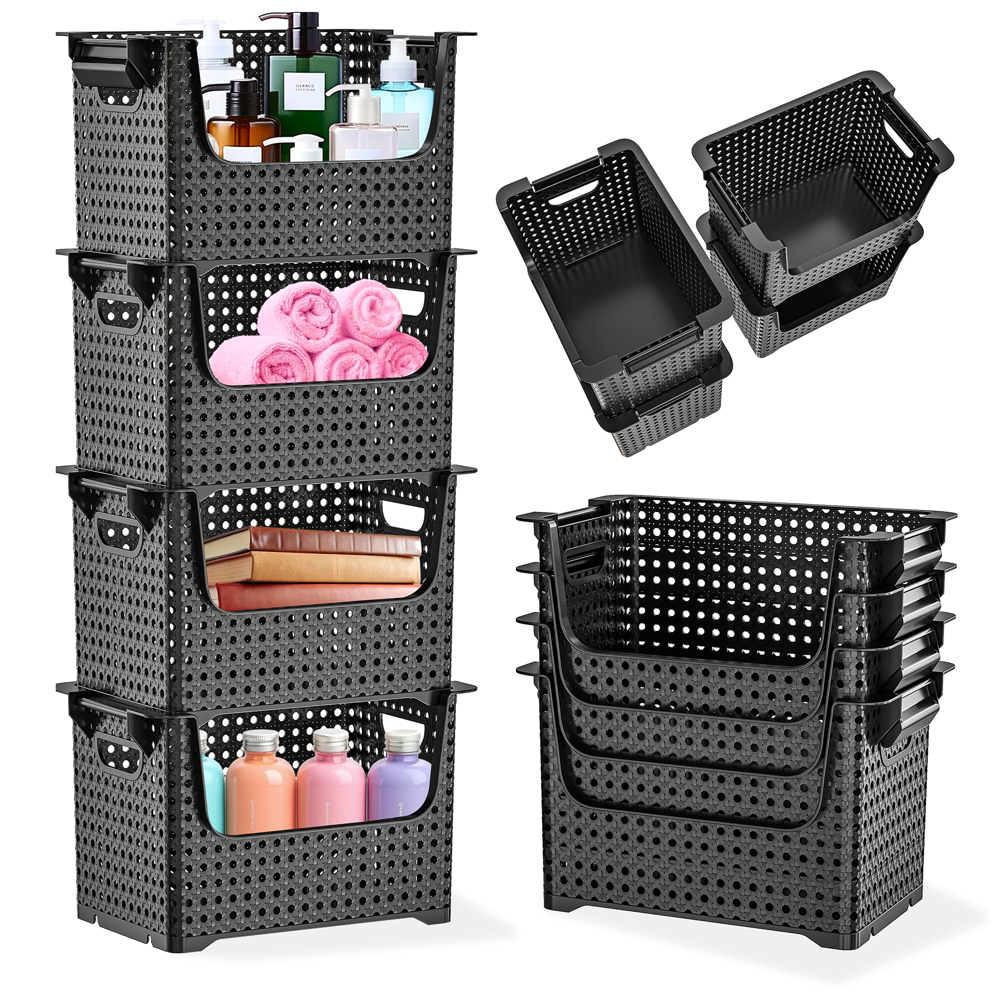 Snapklik.com : Skywin TidyFriend Stackable Storage Bins For Pantry 4 ...