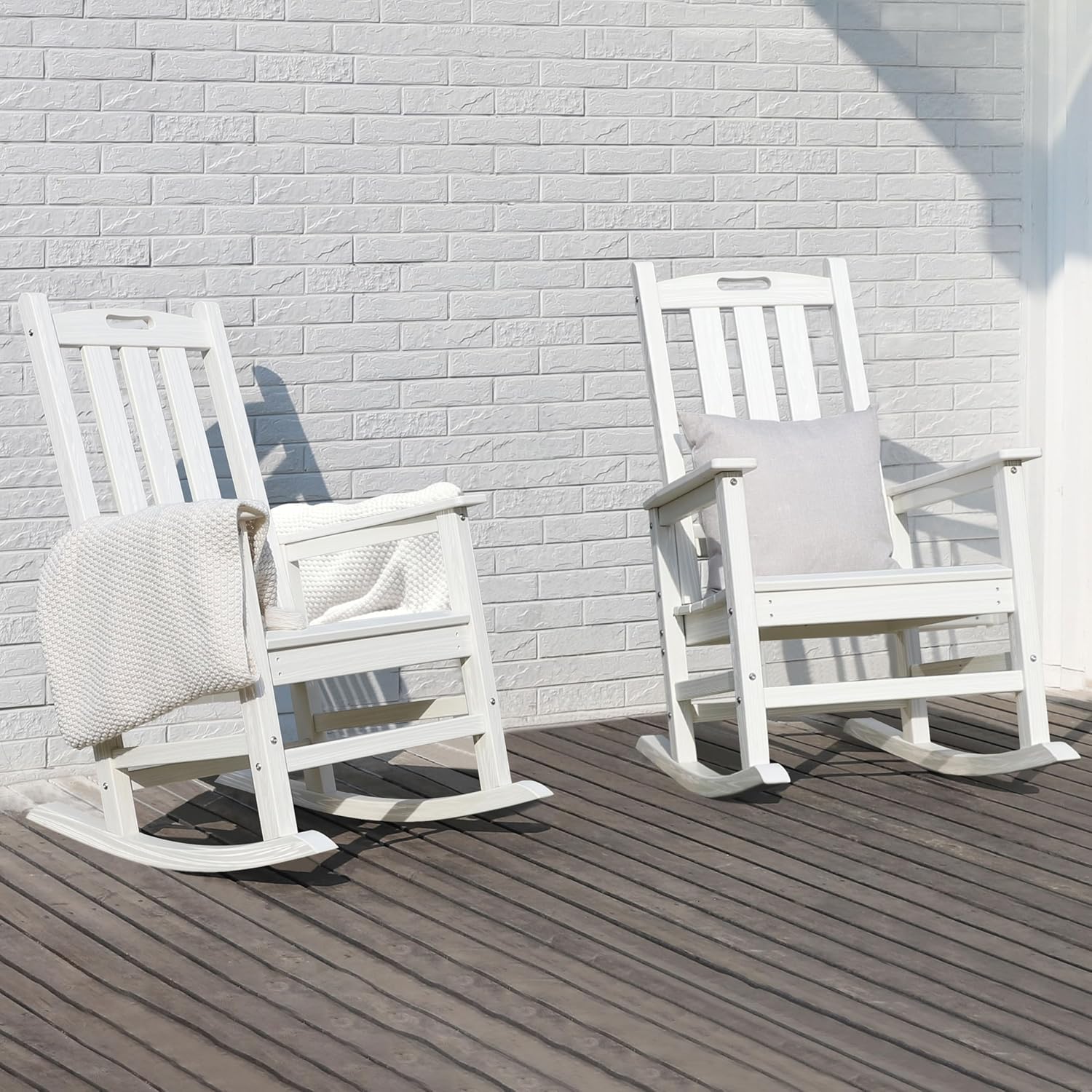 Amazon.com: MUPATER HDPE Rocking Chairs Set of 2, Porch Rocker, High ...