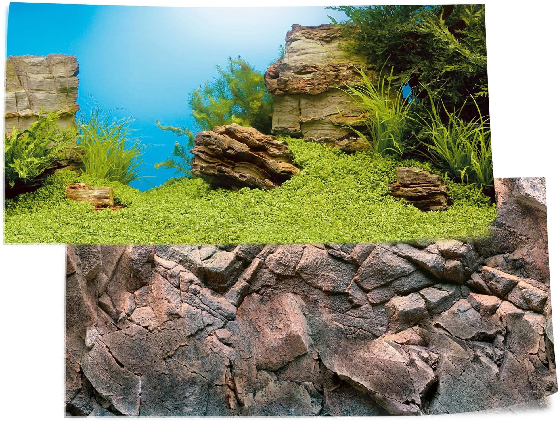 Stone Granite, 60 x 30 cm, Black Aquarium Wall Art