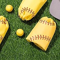 Vista 6 de Silkfly Paquete de 50 bolsas de softbol con cordón para aperitivos, bolsas de plástico para regalo, regalos de fiesta para suministros de fiesta