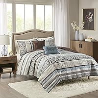 Vista 19 de Madison Park - Juego de edredón de lujo con diseño de rayas jacquard - Para todas las estaciones, colcha de cama ligera, fundas, almohada