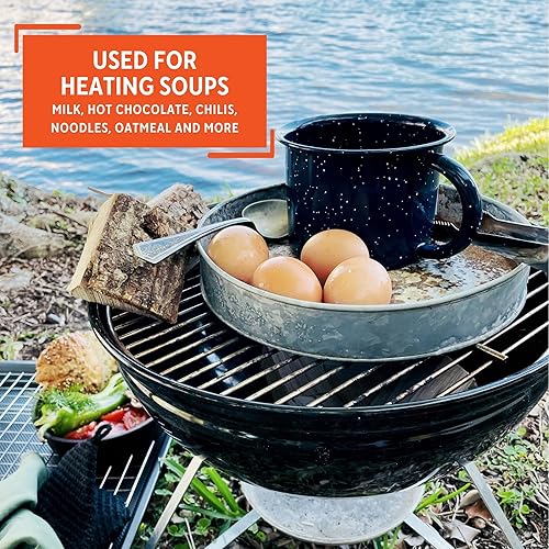 Vista 24 de Imusa Stovetop Use or Camping - Taza de aluminio de 0.7 cuartos de galón, 1 unidad (paquete de 1), color plateado