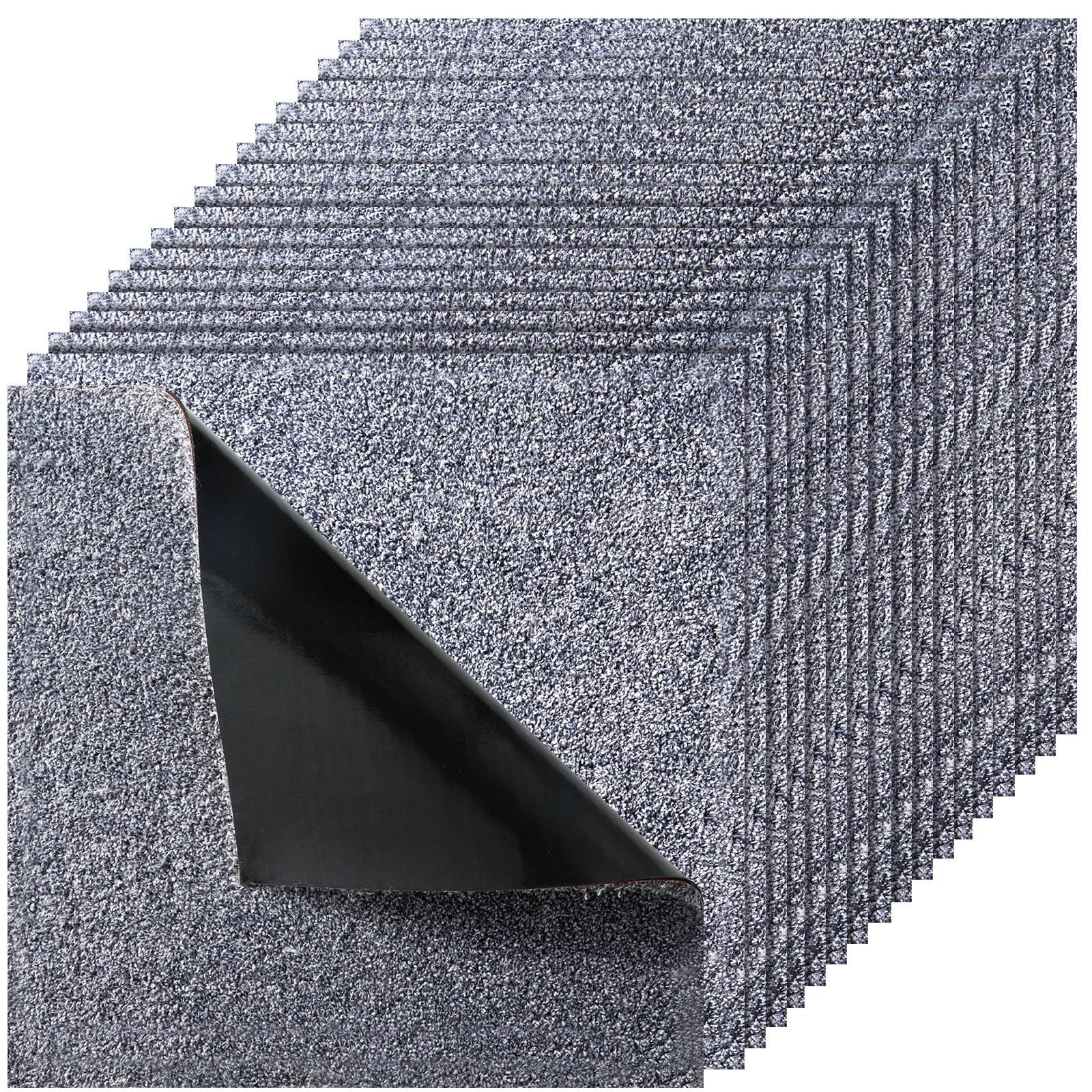 VEVOR Teppichfliesen 457,2 x 457,2 mm, 10er-Pack, Selbstklebender Teppichboden – Grau