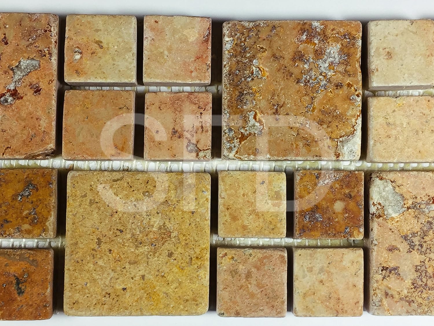 Peach Greca Travertine Tumbled Border/Liner-5 PCS